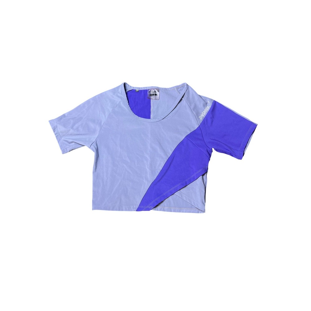 Gymshark Colorblock Cropped‎ T Shirt Top Women Size M Lavender Purple Athletic